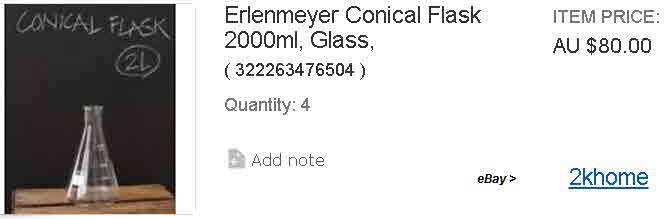 Erlenmeyer Conical Flask 2000ml, Glass