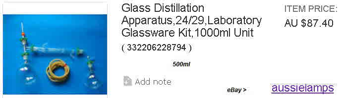 Glass Distillation Apparatus,24-29,Laboratory Glassware Kit,(500) 1000ml Unit