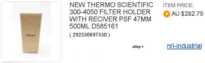 NEW THERMO SCIENTIFIC 300-4050 FILTER HOLDER WITH RECIVER PSF 47MM 500ML D585161